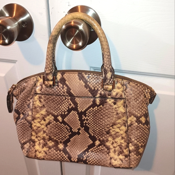 Michael Kors Embossed Python Print Riley Satchel Tote Bag - Picture 2 of 7